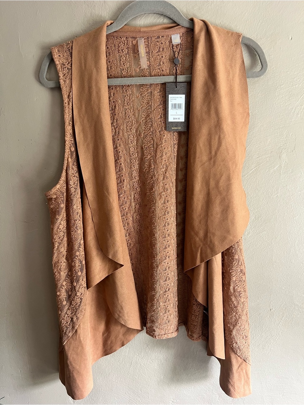 Shyanne Tan Lace Draped Vest